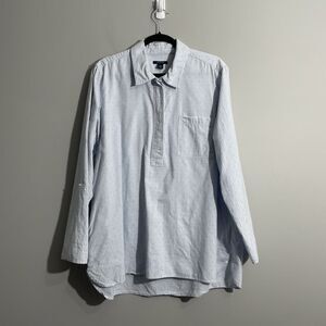 Westbound Blue Striped Top Women’s XL Long Sleeve Casual Stretch Shirt